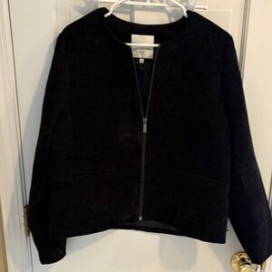 Bagatelle Classic Black velvet feel Bomber Jacket size large bn with tags